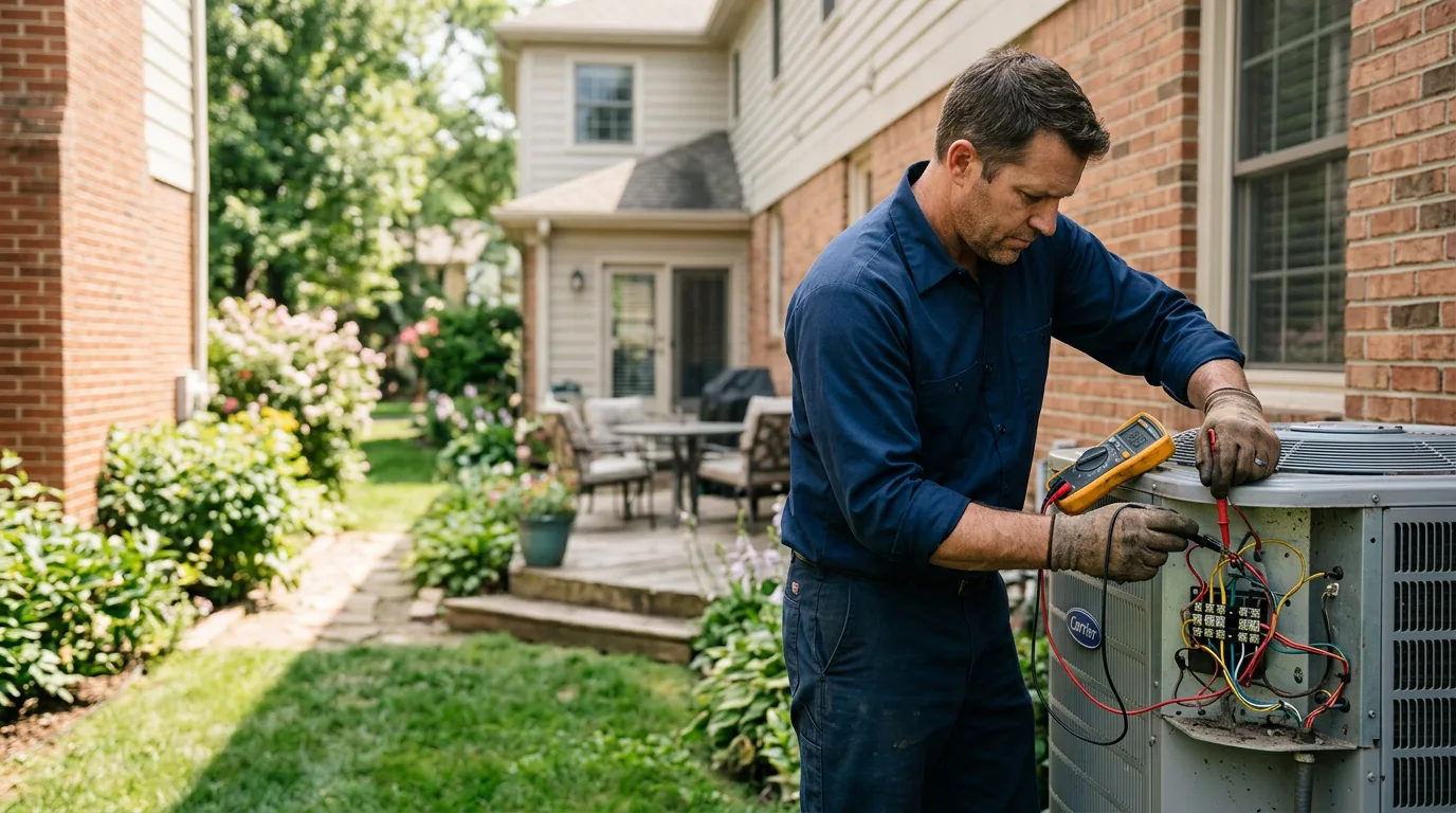 HVAC technician working near Chickasha, OK